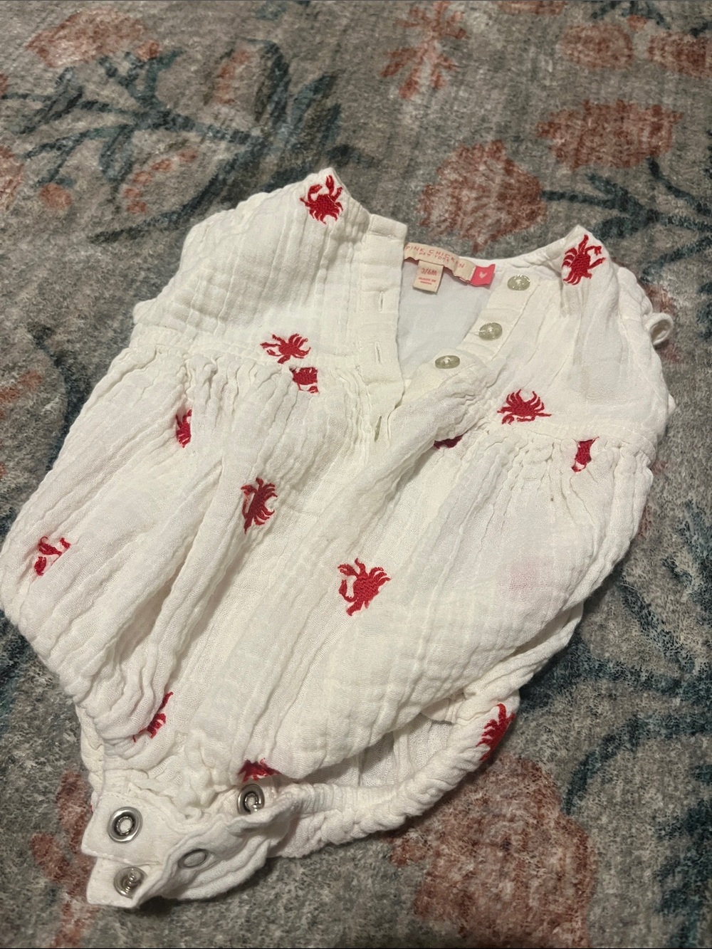 Pink Chicken Crab Bubble Romper